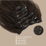 Kit Extensions à Clips Afro Curly Chocolat 120 gr Chocolat 120 Gr