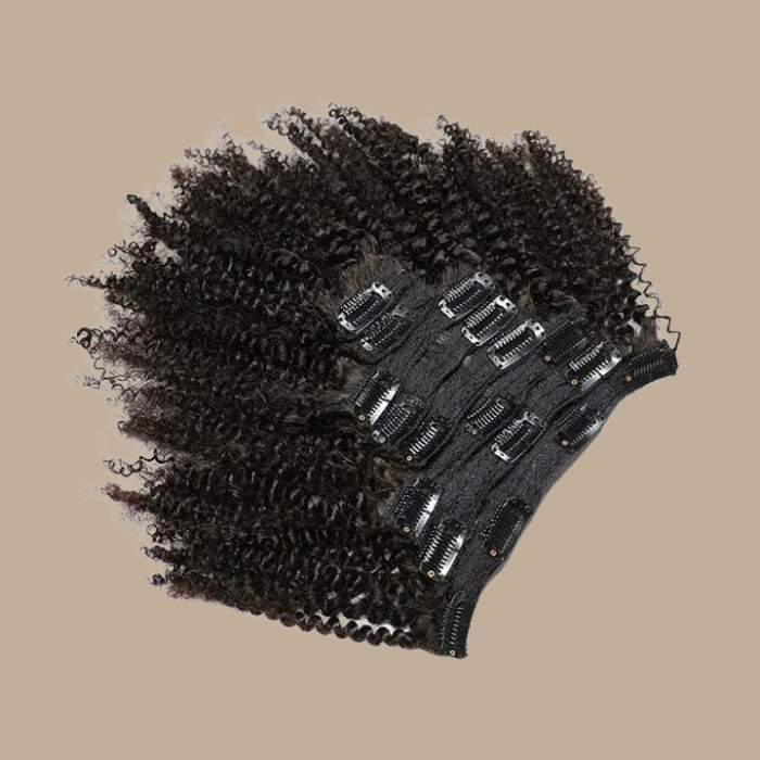 Kit Extensions à Clips Afro Curly Brun 120 gr Brun 120 Gr