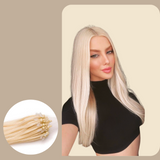 100 Extensions Anneaux Raides Blond Platine Blond Platine