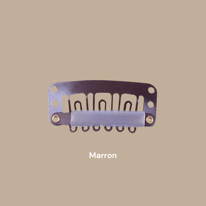 Paquet de 6 clips Marron