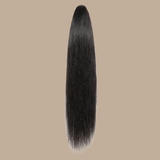 Queue de cheval Ponytail Noir à Pince Naturel Remy Hair Straight Noir